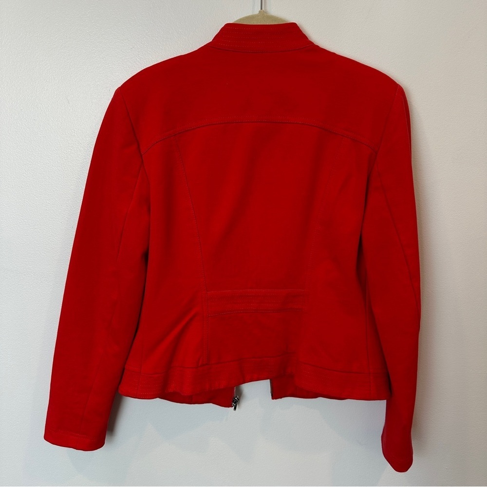 INC Red Ruffled Front Zip Jacket‎ M - Picture 7 of 10